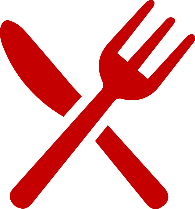 icône d'une fourchette et d'un couteau